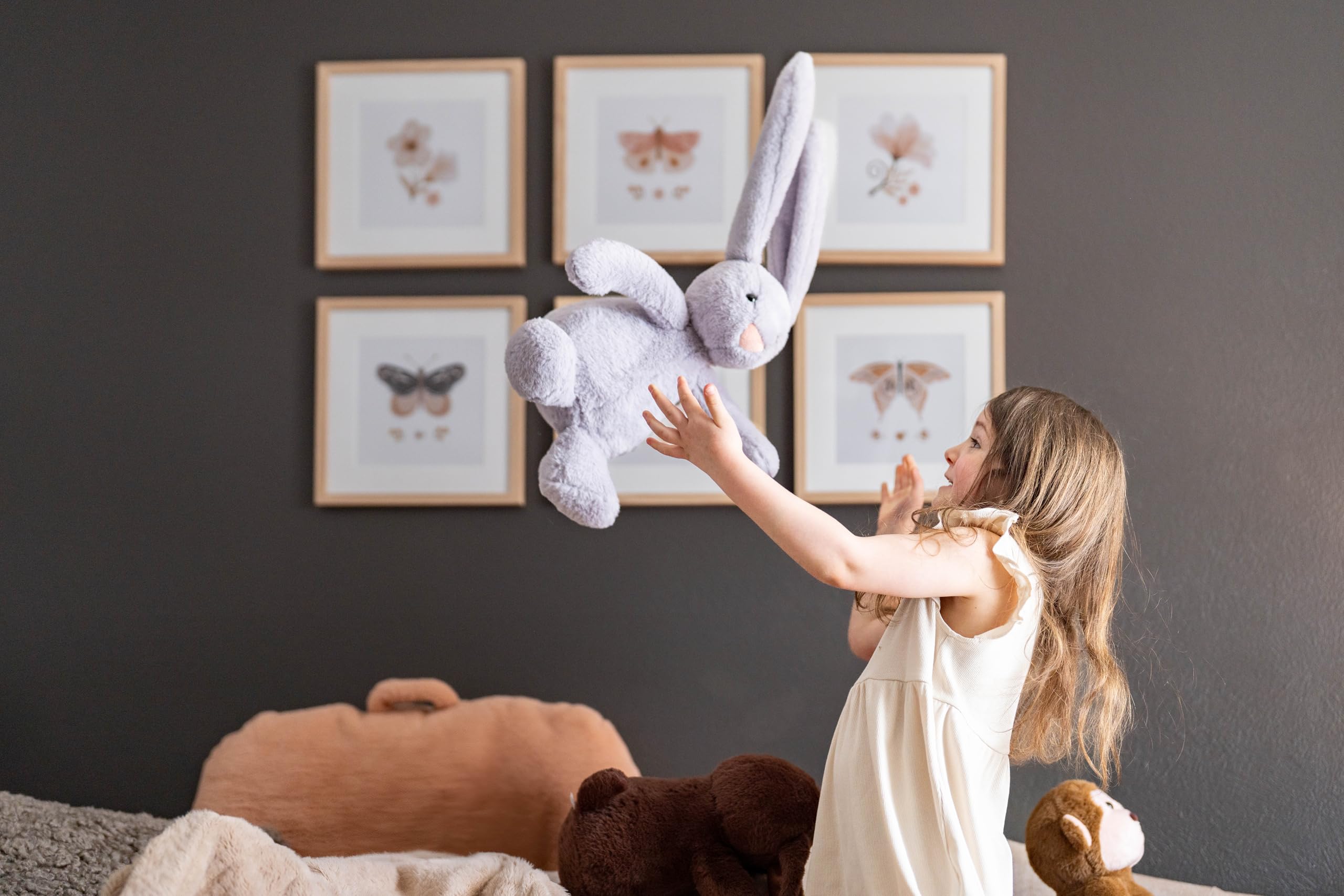 Weighted Bunny Stuffed Animal - Grey