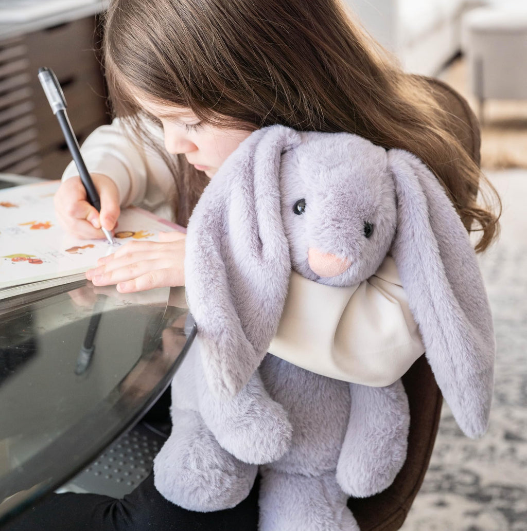 Weighted Bunny Stuffed Animal - Grey